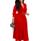 Autumn new style fashionable temperament solid color plus size cross-border dress