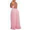 Fashionable and sexy chain hanging neck high waist sexy backless wide leg pleated jumpsuit