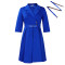 Solid color suit collar high waisted African dress with temperament