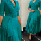 OL fashion suit collar with pleats and waist cinching, plus size African dress