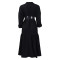 Women's collar solid color fashionable loose casual button up shirt skirt irregular European and American dress
