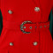 High waisted fashionable waist cinching waist pleat splicing mid length suit dress