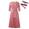 OL fashion suit collar with pleats and waist cinching, plus size African dress
