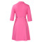 Solid color suit collar high waisted African dress with temperament