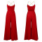 Fashionable and sexy chain hanging neck high waist sexy backless wide leg pleated jumpsuit