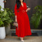 Autumn new style fashionable temperament solid color plus size cross-border dress