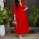 Autumn new style fashionable temperament solid color plus size cross-border dress