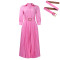 Elegant temperament, lapel, solid color, large swing, pleated dress