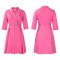 Solid color suit collar high waisted African dress with temperament