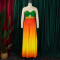 Sexy strapless backless fashion gradient wide leg jumpsuit