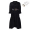 Women's collar solid color fashionable loose casual button up shirt skirt irregular European and American dress