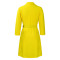 High waisted fashionable waist cinching waist pleat splicing mid length suit dress