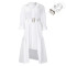 Women's collar solid color fashionable loose casual button up shirt skirt irregular European and American dress