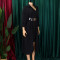 Women's collar solid color fashionable loose casual button up shirt skirt irregular European and American dress