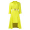 Women's collar solid color fashionable loose casual button up shirt skirt irregular European and American dress