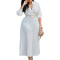 Autumn new style fashionable temperament solid color plus size cross-border dress