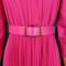 Elegant temperament, lapel, solid color, large swing, pleated dress