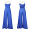 Fashionable and sexy chain hanging neck high waist sexy backless wide leg pleated jumpsuit