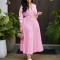 Elegant temperament, lapel, solid color, large swing, pleated dress