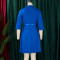 Solid color suit collar high waisted African dress with temperament