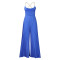 Fashionable and sexy chain hanging neck high waist sexy backless wide leg pleated jumpsuit