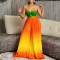 Sexy strapless backless fashion gradient wide leg jumpsuit