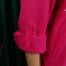 Women's collar solid color fashionable loose casual button up shirt skirt irregular European and American dress