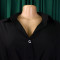Women's collar solid color fashionable loose casual button up shirt skirt irregular European and American dress