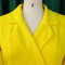 High waisted fashionable waist cinching waist pleat splicing mid length suit dress
