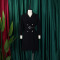 High waisted fashionable waist cinching waist pleat splicing mid length suit dress