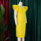 Ladies' temperament, commuting square collar, lotus leaf sleeves, socialite party dress, foreign trade dress