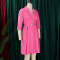 Solid color suit collar high waisted African dress with temperament