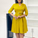 Solid color suit collar high waisted African dress with temperament