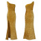 Fashionable sloping shoulder sexy slit long skirt sequined dress long skirt