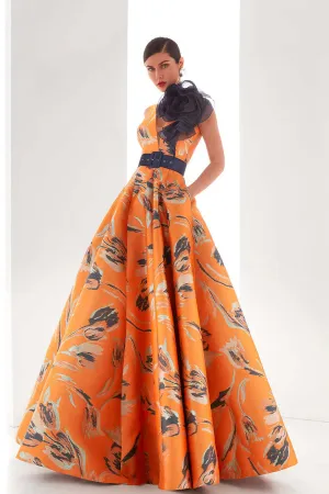 New backless dress with printed feather women's dress