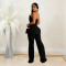 Shang women's sleeveless button up jumpsuit pants new