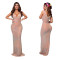 fashion women's sleeveless hot stamping dress long skirt new