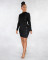 New solid color slim fit single breasted asymmetrical sweater dress