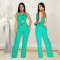 Shang women's sleeveless button up jumpsuit pants new