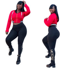 New autumn and winter fashion hoodie, sports and casual printed pants set