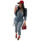 Fashionable washed high elasticity long sleeved jumpsuit pants