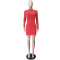 New solid color slim fit single breasted asymmetrical sweater dress