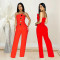 Shang women's sleeveless button up jumpsuit pants new