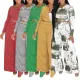 Stripe print set long sleeved T-shirt two-piece set