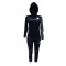 New autumn and winter fashion zipper polka dot splicing hooded two-piece set