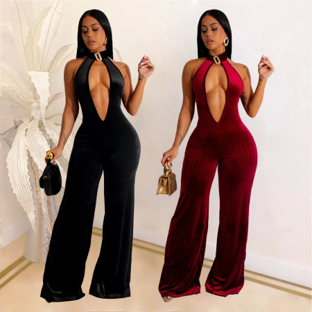 Fashionable women's clothing, sexy deep V, big backless, high waisted, casual