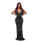 fashion women's sleeveless hot stamping dress long skirt new