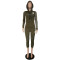 New autumn and winter fashion zipper polka dot splicing hooded two-piece set