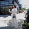 Autumn and winter women's fashion cardigan, lapel collar, commuting urban white-collar style suit, loose pants set