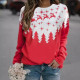 Autumn and winter women's new sweet Christmas personalized printed hoodie loose casual hoodie